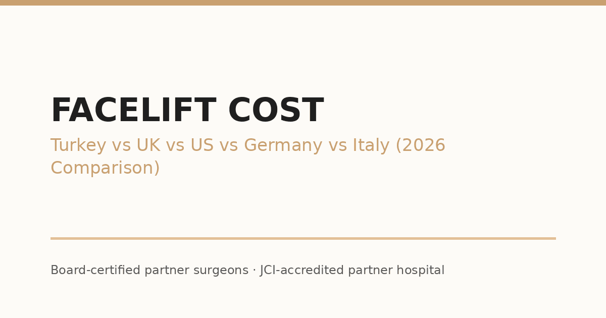Prix d'un lifting du visage : Turquie vs Royaume-Uni vs États-Unis vs Allemagne vs Italie (comparatif 2026)